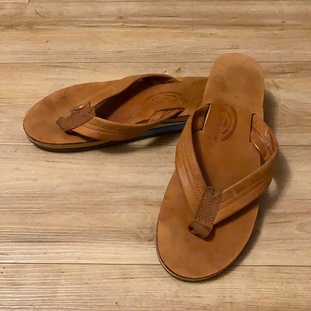 Rainbow wide strap flip flops
